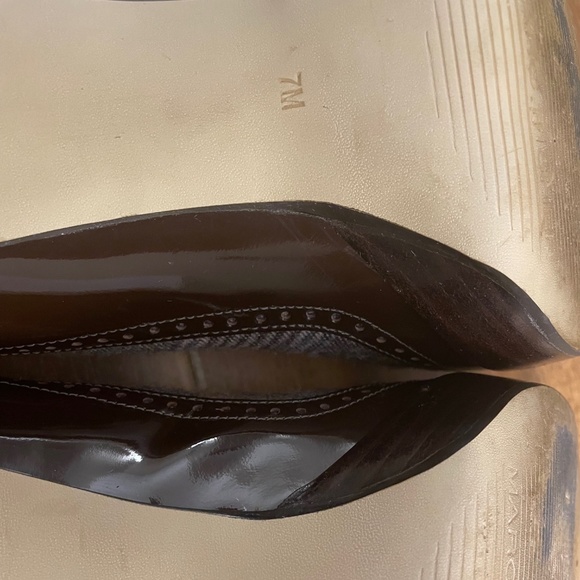 Marc Fisher 'Vica' Peep Hole Platform Pumps - Brown Patent Leather and Plaid - 7 - Picture 8 of 11